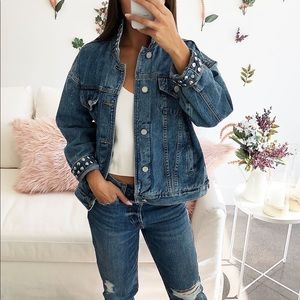 BLANK NYC Denim Studded Jacket